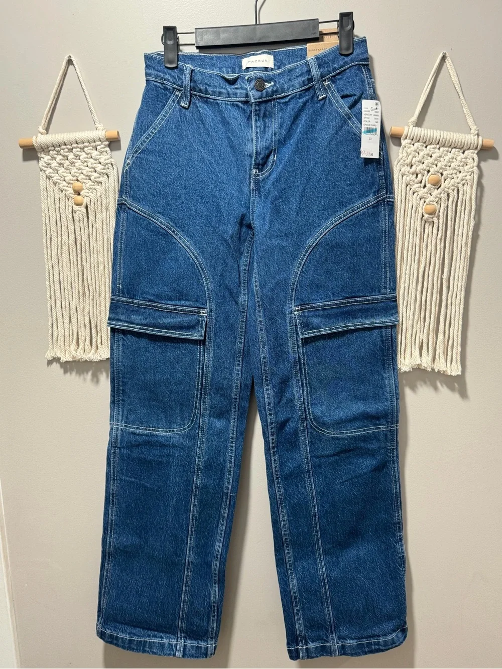 Nwt Pacsun Mid Rise Baggy Cargo Skate Jeans